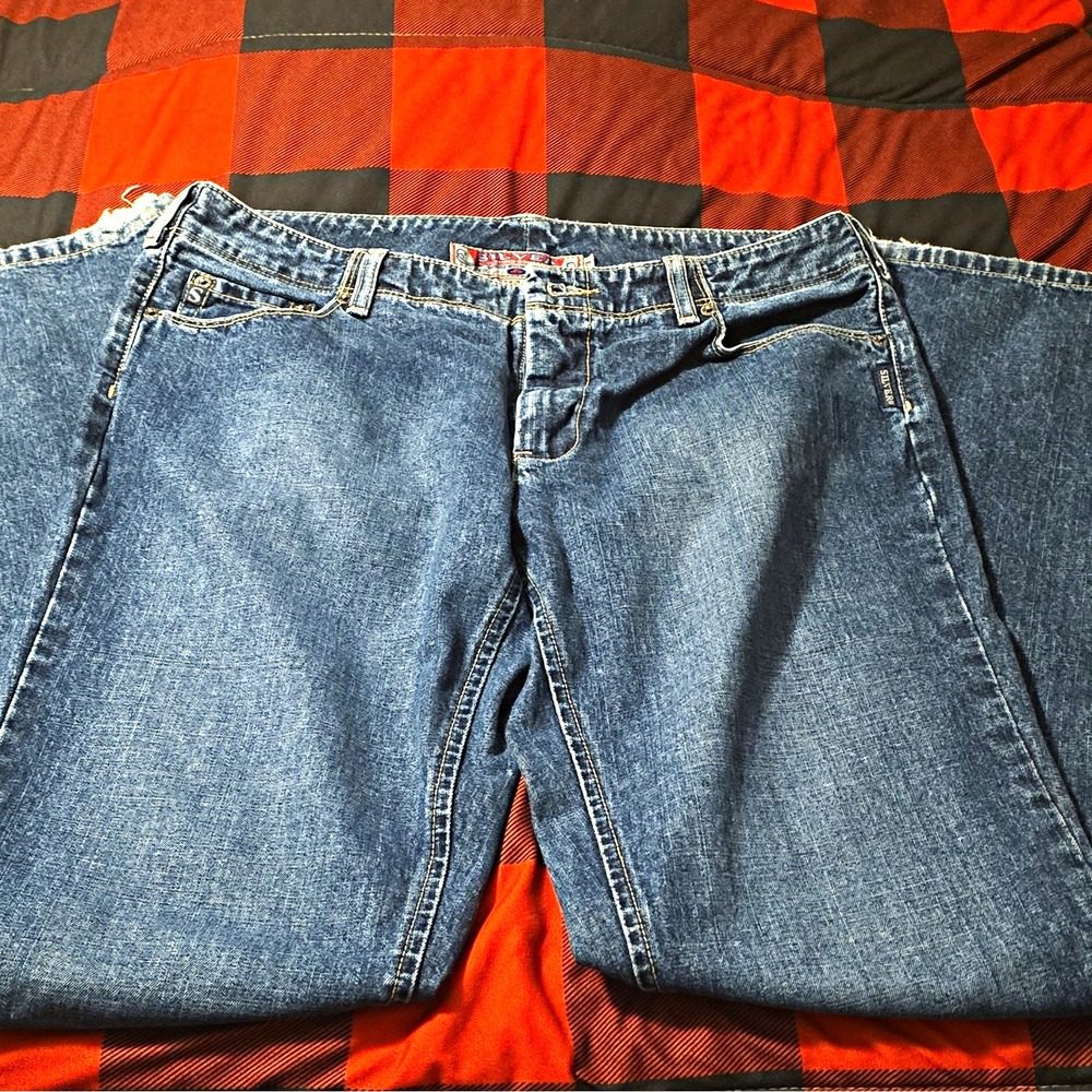 Vintage 90s Silver Jeans Blue Medium Wash, Super Flare Low Waist